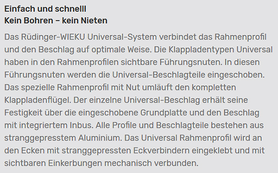 Klappladen aus Kunststoff aus Deutschland